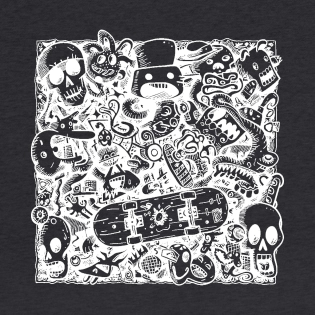 Skateboard Doodle Square by Wayward Purpose